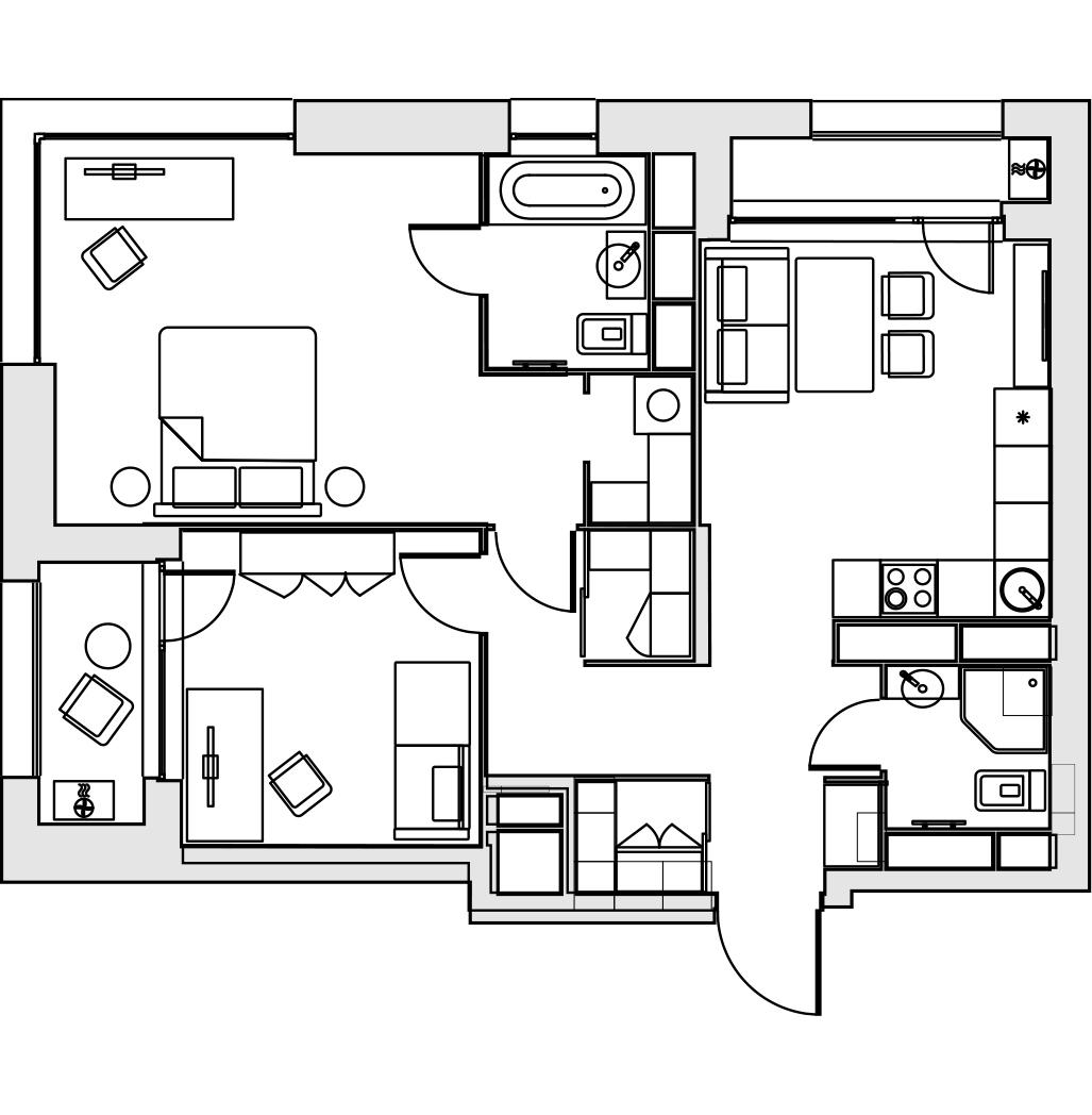 ЖК «ALIA (АЛИА)» в районе СЗАО от официального застройщика ASTERUS. Планировка 2к-квартиры | Naydikvartiru.ru
