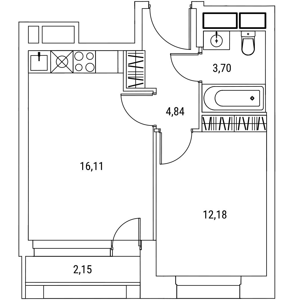 ЖК «ALIA (АЛИА)» в районе СЗАО от официального застройщика ASTERUS. Планировка 2eк-квартиры | Naydikvartiru.ru